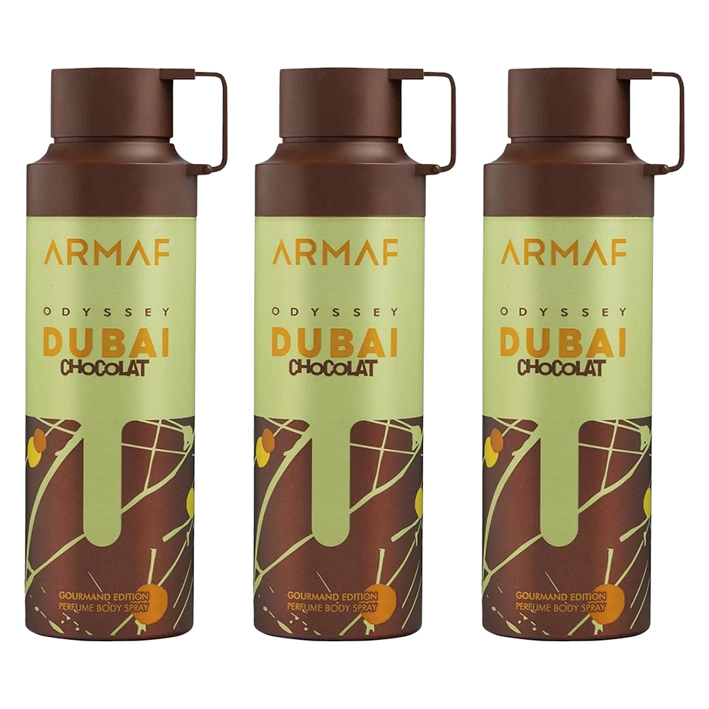 Armaf Odyssey Dubai Chocolate Body Spray Pour Homme - Pack of 3