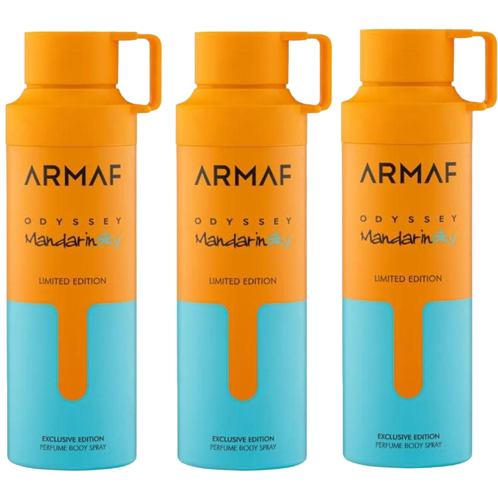 Armaf Odyssey Mandarin Sky Body Spray Pour Homme - Pack of 3