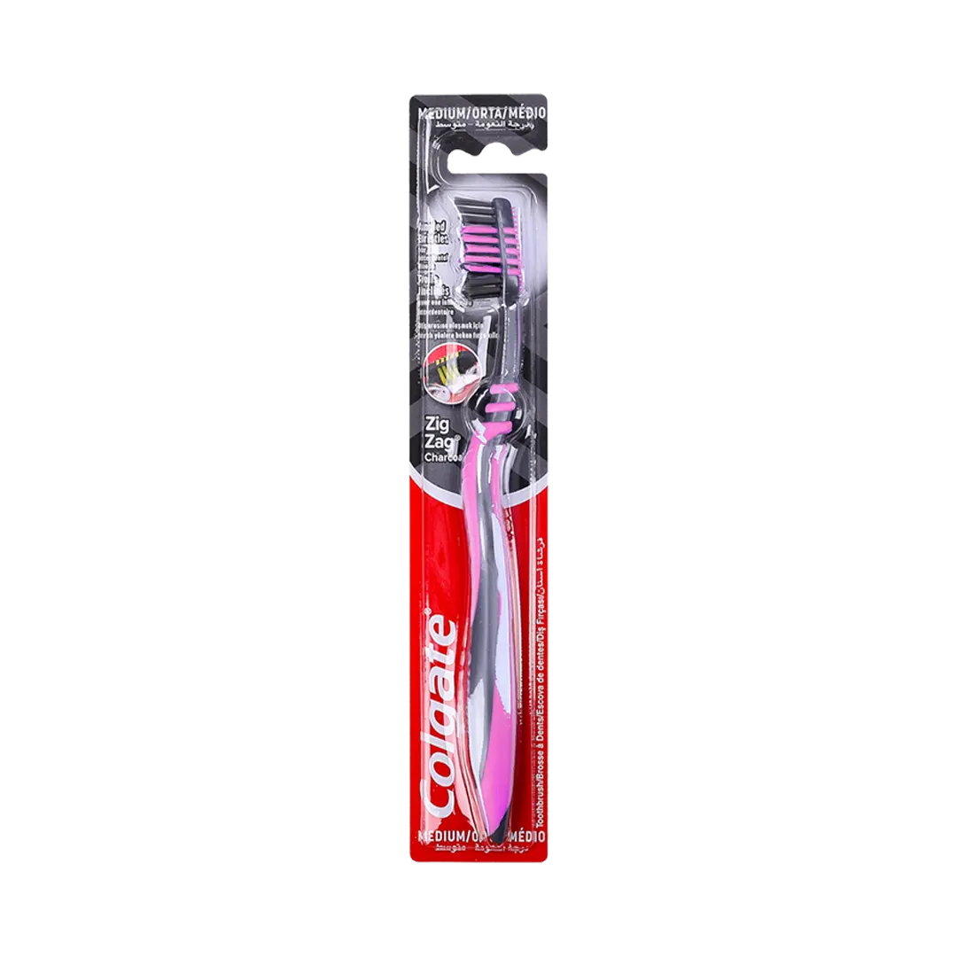 Colgate Zig Zag Charcoal Infused Bristles Medium Toothbrush - 4 Colors