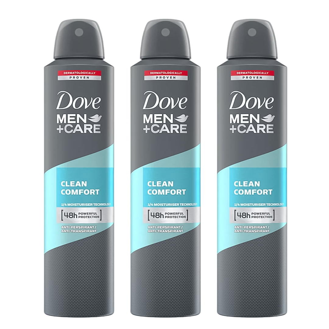 Dove Men + Care Clean Comfort 48H Anti-Perspirant Spray Deodorant For Him - Pack Of 3 - Beirut Free Zone