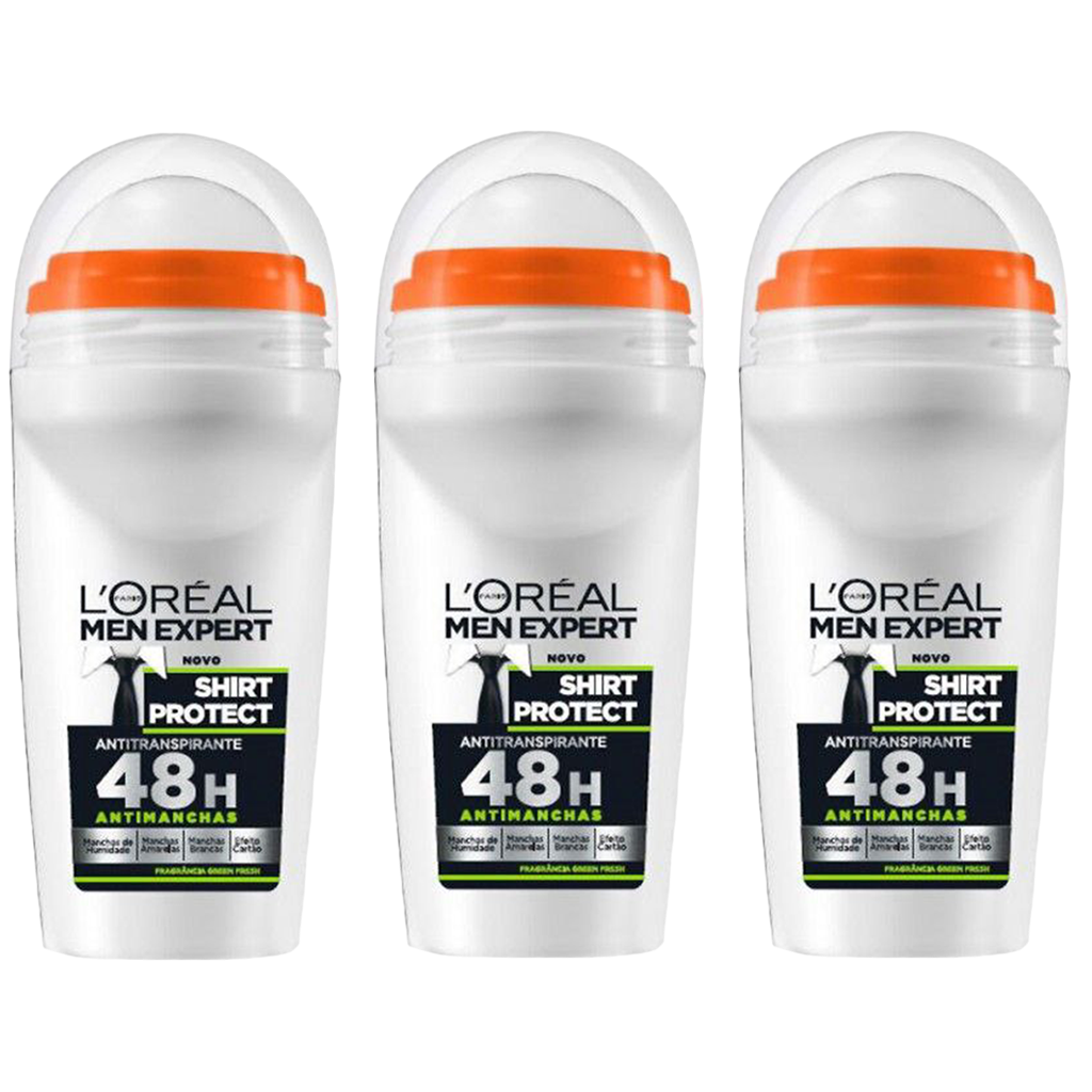 Loreal Men Expert Shirt Protect 48H Roll On Deodorant For Men - Pack of 3