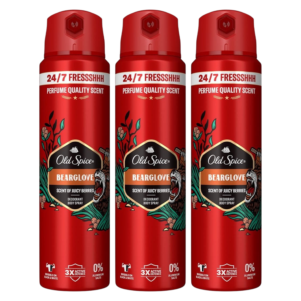Old Spice Bearglove Deodorant Spray Pour Homme - Pack of 3