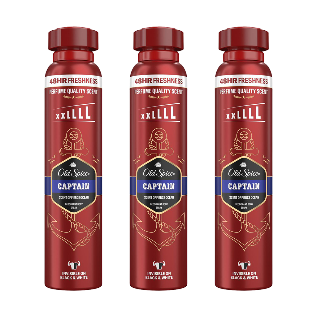 Old Spice Captain Spray Deodorant For Him - Pack of 3