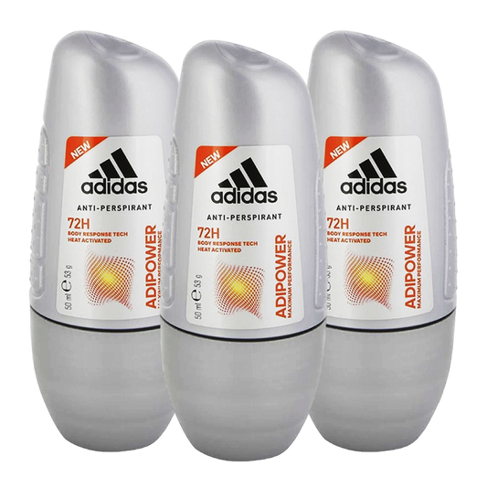Adidas Adipower 72H Anti-Perspirant Roll-On Deodorant For Him - Pack Of 3 - Beirut Free Zone