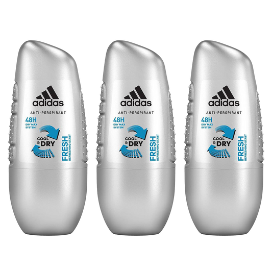 Adidas Fresh Cool & Dry Roll-On Deodorant For Him - Pack Of 3