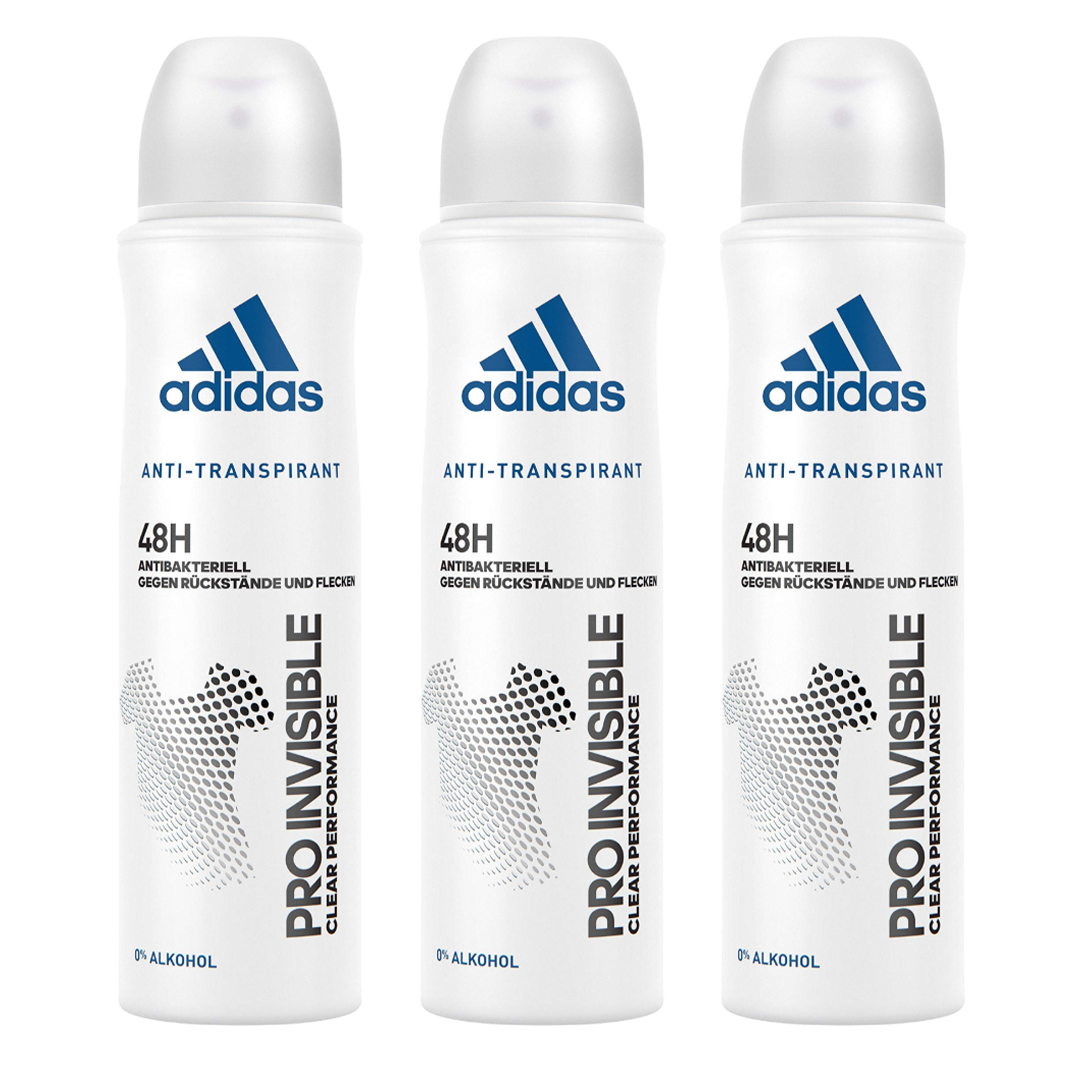 Adidas Pro Invisible 48H Anti-Perspirant Spray Deodorant For Her - Pack Of 3 - Beirut Free Zone