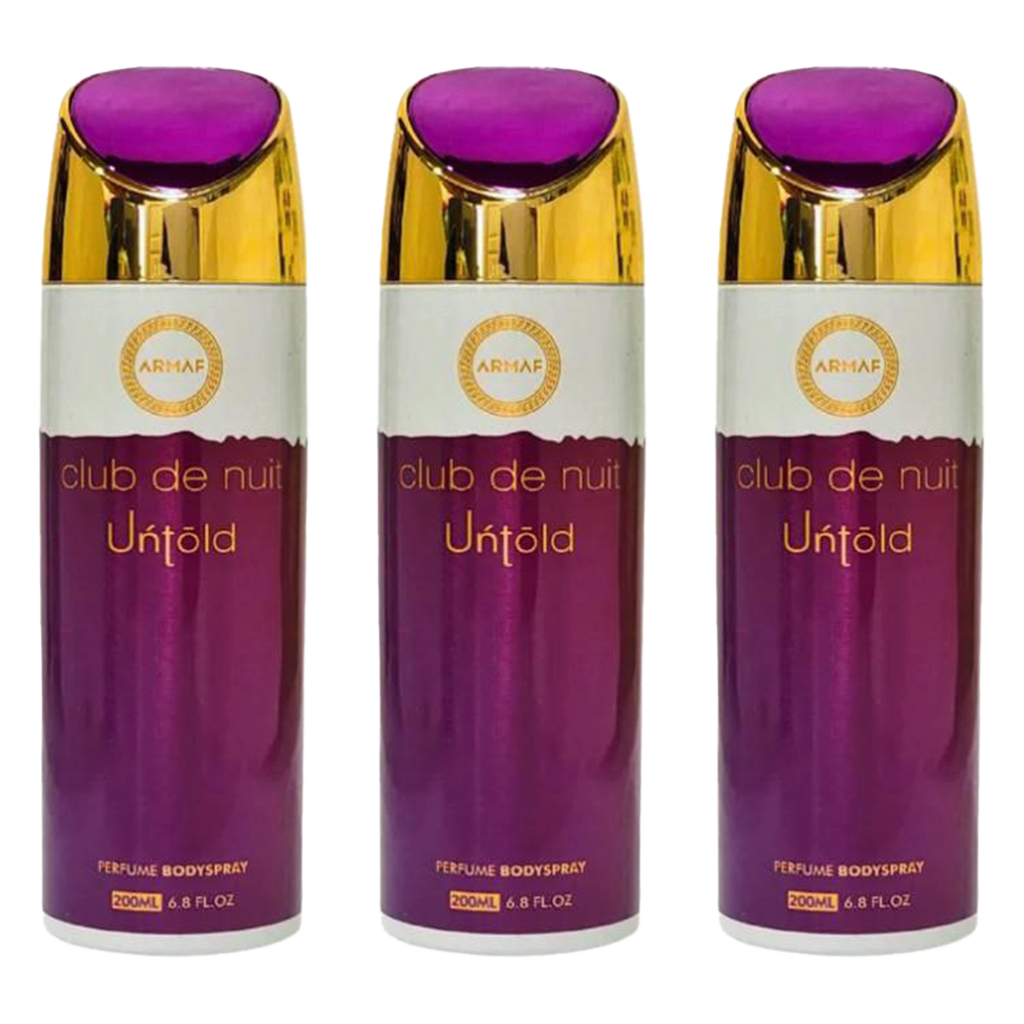 Armaf Club De Nuit Untold Spray Deodorant Pour Homme & Femme - Pack of 3