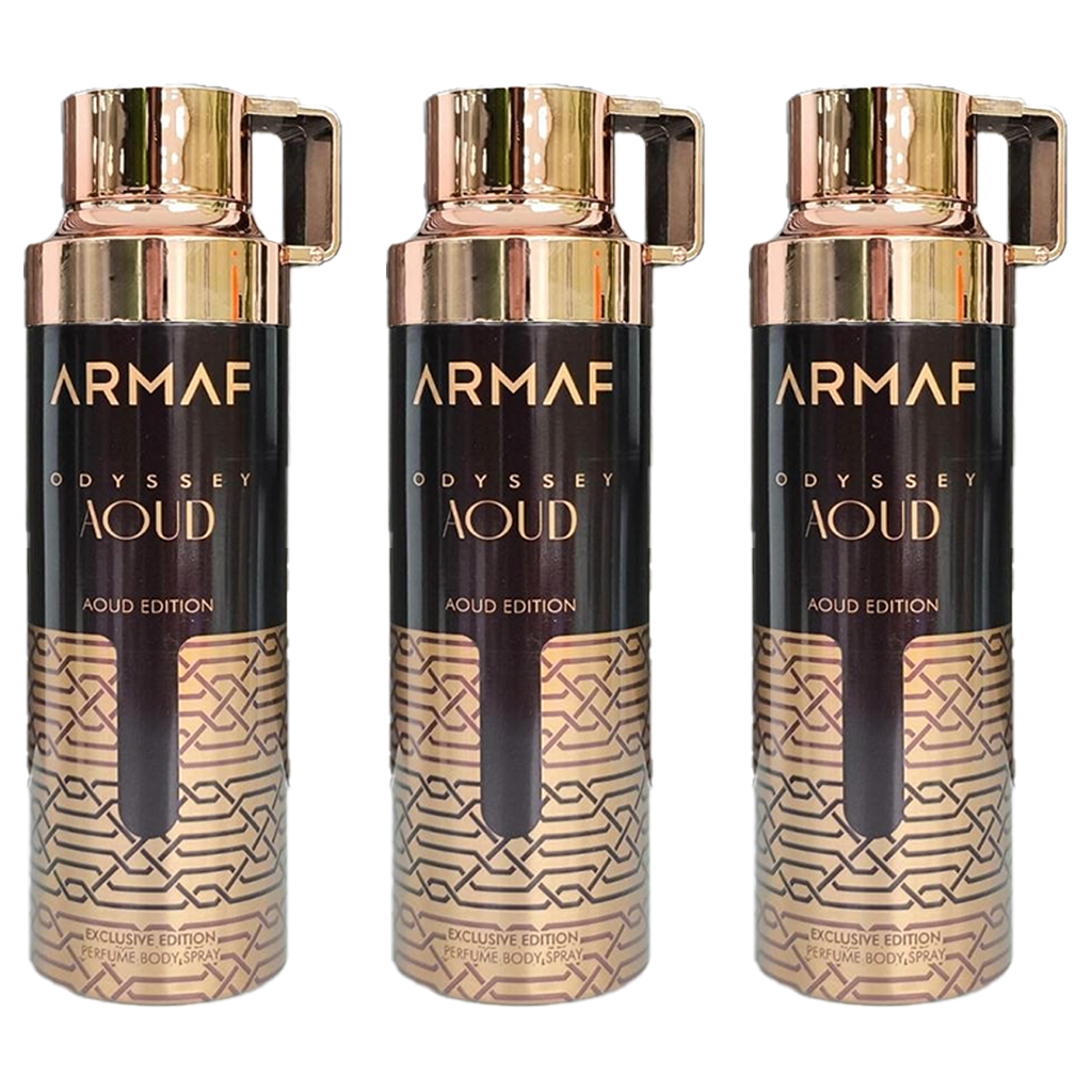 Armaf Odyssey Aoud Body Spray Pour Homme - Pack of 3
