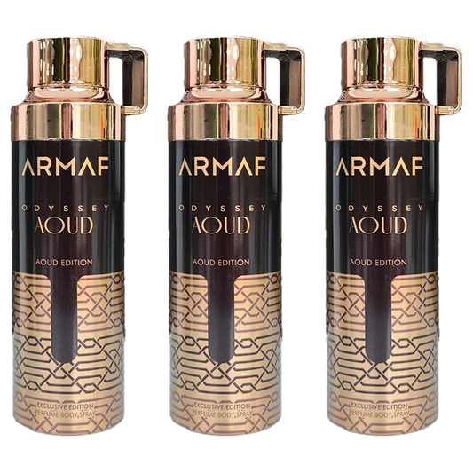 Armaf Odyssey Aoud Body Spray Pour Homme - Pack of 3