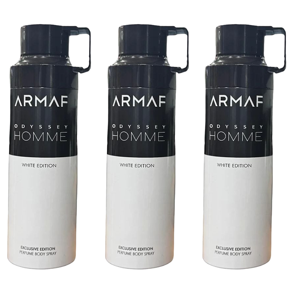 Armaf Odyssey Homme White Edition Body Spray Pour Homme - Pack of 3