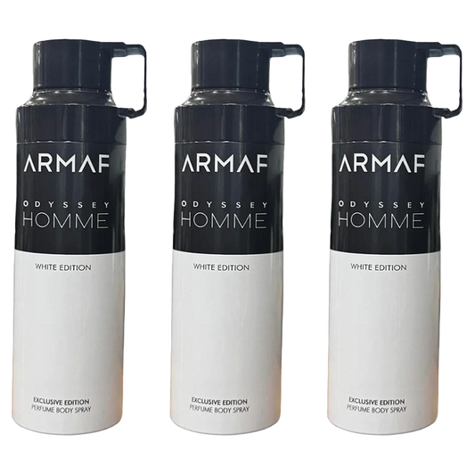 Armaf Odyssey Homme White Edition Body Spray Pour Homme - Pack of 3