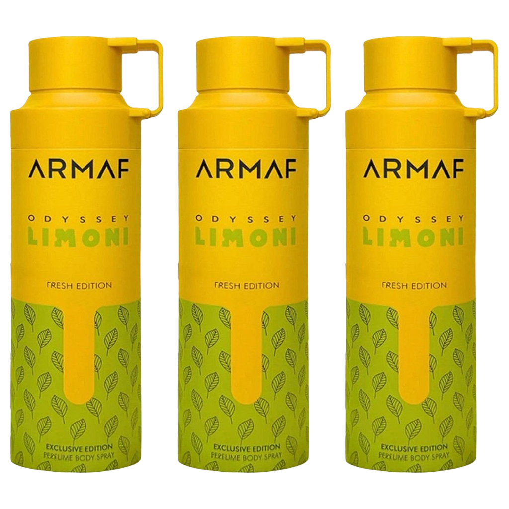Armaf Odyssey Limoni Body Spray Pour Homme & Femme - Pack of 3