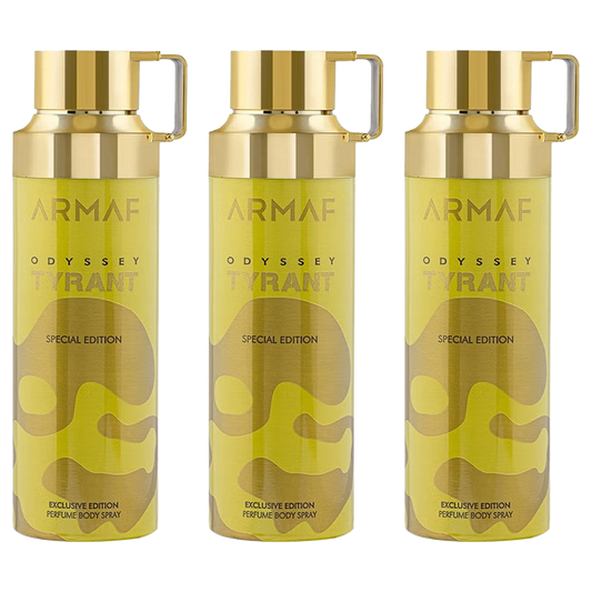 Armaf Odyssey Tyrant Body Spray Pour Homme - Pack of 3