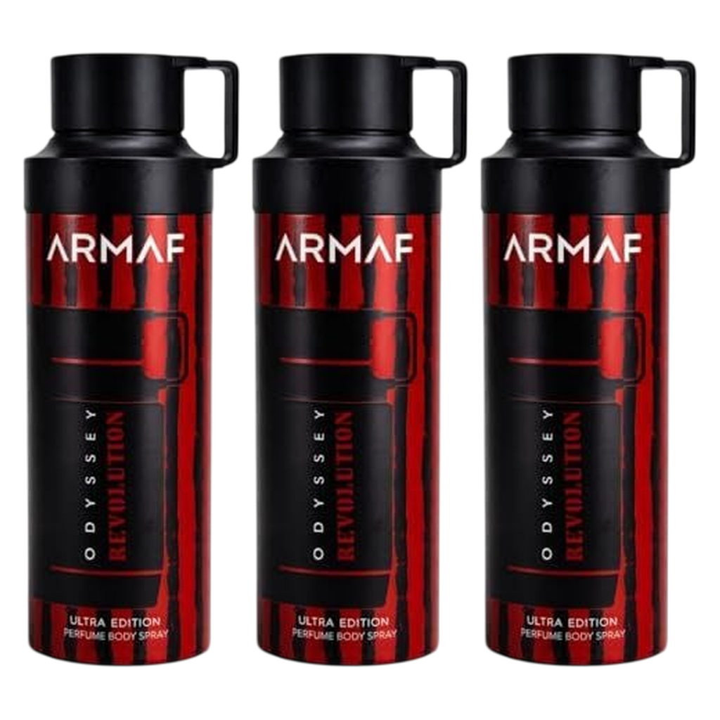 Armaf Odyssey Revolution Body Spray Pour Homme & Femme - Pack of 3