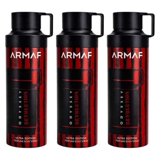 Armaf Odyssey Revolution Body Spray Pour Homme & Femme - Pack of 3