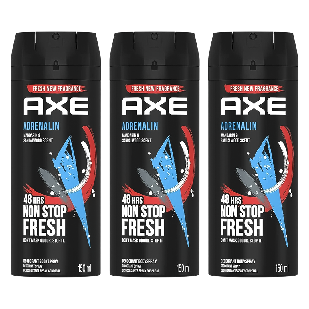 Axe Adrenalin 48H Non Stop Fresh Spray Deodorant For Him - Pack Of 3 - Beirut Free Zone