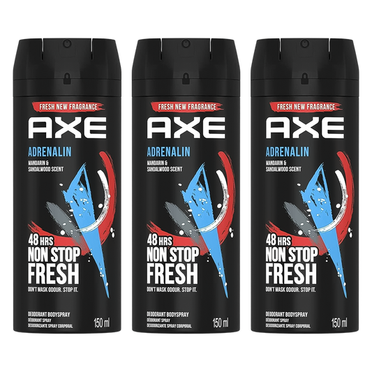 Axe Adrenalin 48H Non Stop Fresh Spray Deodorant For Him - Pack Of 3 - Beirut Free Zone
