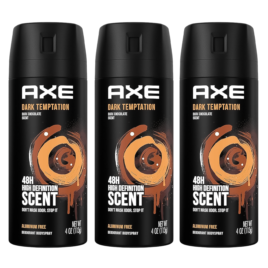 Axe Dark Temptation 48H High Definition Scent Spray Deodorant For Him - Pack Of 3 - Beirut Free Zone
