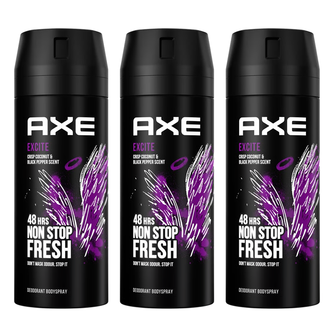 Axe Excite 48H Non Stop Fresh Spray Deodorant For Him - Pack Of 3 - Beirut Free Zone