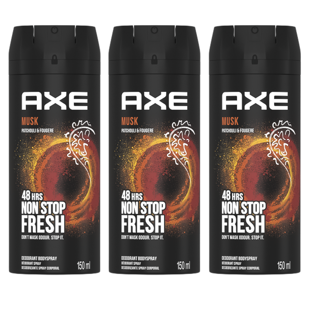 Axe Musk 48H Non Stop Fresh Spray Deodorant For Him - Pack Of 3 - Beirut Free Zone