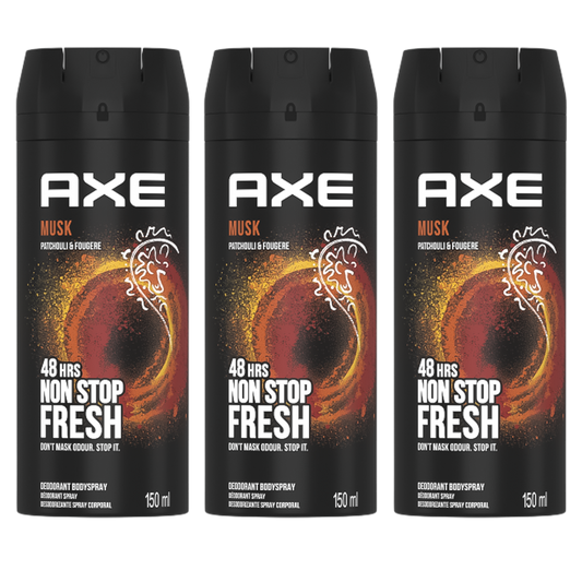 Axe Musk 48H Non Stop Fresh Spray Deodorant For Him - Pack Of 3 - Beirut Free Zone
