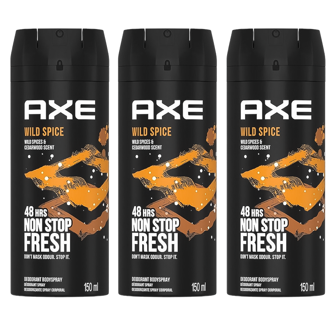 Axe Wild Spice 48H Non Stop Fresh Spray Deodorant For Him - Pack Of 3 - Beirut Free Zone