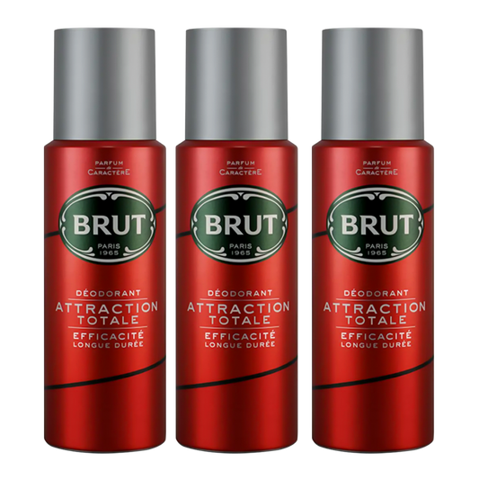 Brut Attraction Totale Spray Deodorant For Him - Pack Of 3 - Beirut Free Zone