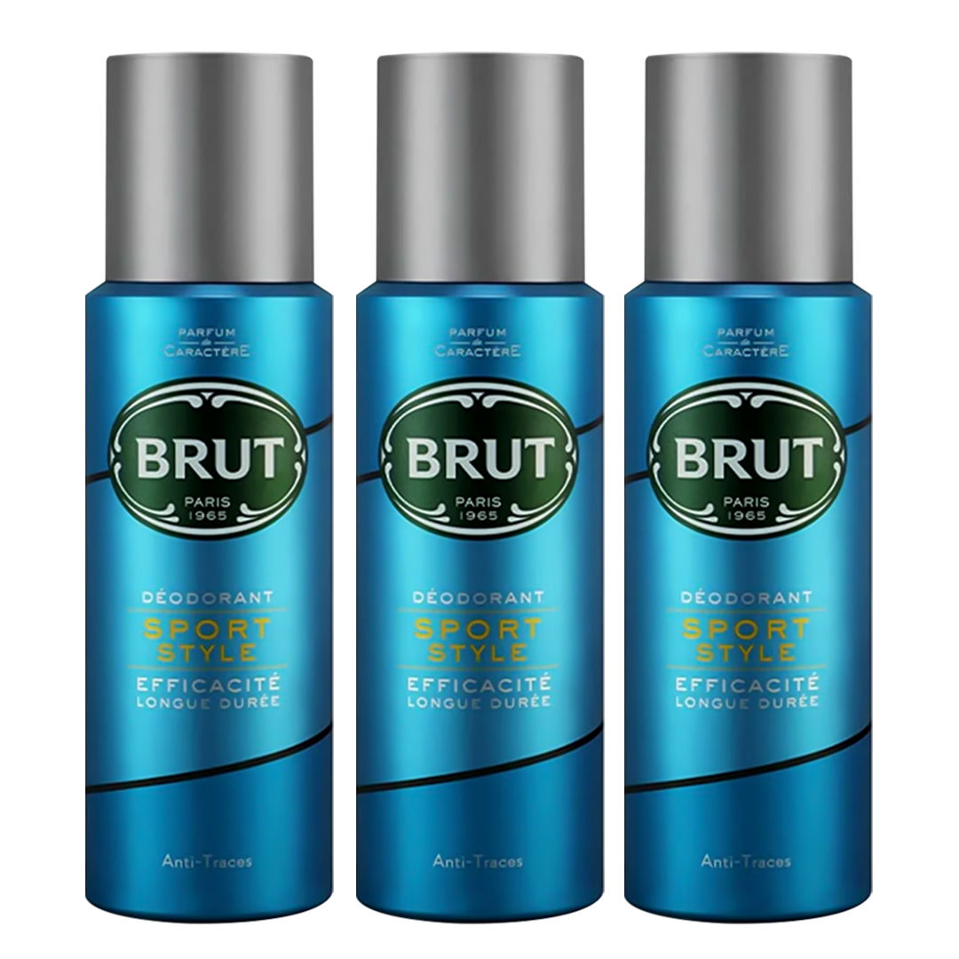 Brut Sport Style Spray Deodorant For Him - Pack Of 3 - Beirut Free Zone