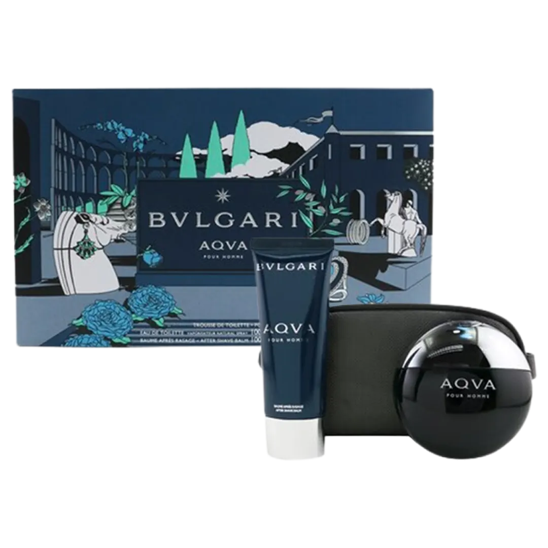 Bulgari Aqva Eau De Toilette Men's Gift Set - 3Pcs