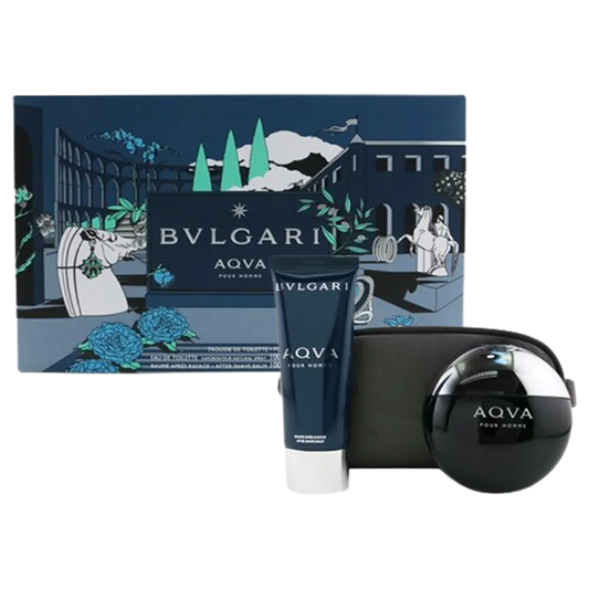 Bulgari Aqva Eau De Toilette Men's Gift Set - 3Pcs