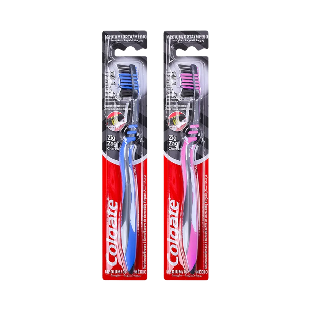 Colgate Zig Zag Charcoal Infused Bristles Medium Toothbrush - 2 Colors