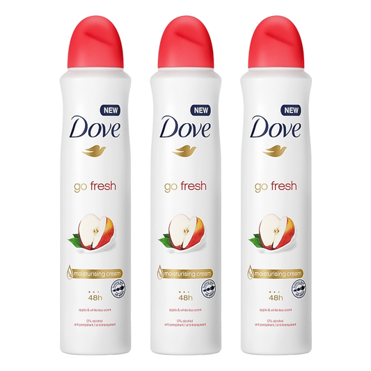 Dove Go Fresh Apple & White Tea 48H Anti-Perspirant Spray Deodorant For Her - Pack Of 3 - Beirut Free Zone