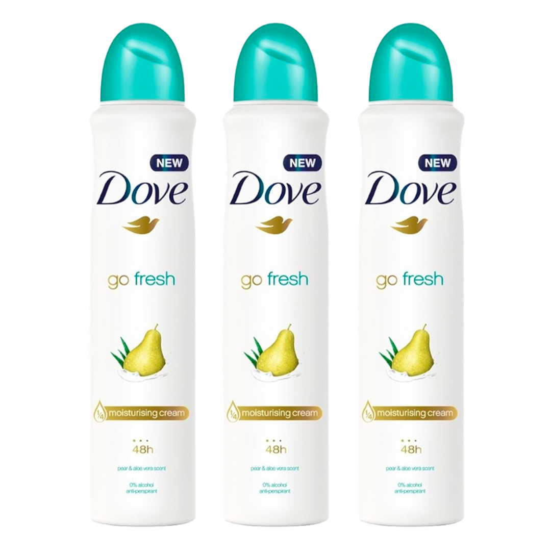 Dove Go Fresh Pear & Aloe Vera 48H Anti-Perspirant Spray Deodorant For Her - Pack Of 3 - Beirut Free Zone