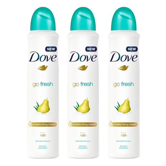 Dove Go Fresh Pear & Aloe Vera 48H Anti-Perspirant Spray Deodorant For Her - Pack Of 3 - Beirut Free Zone