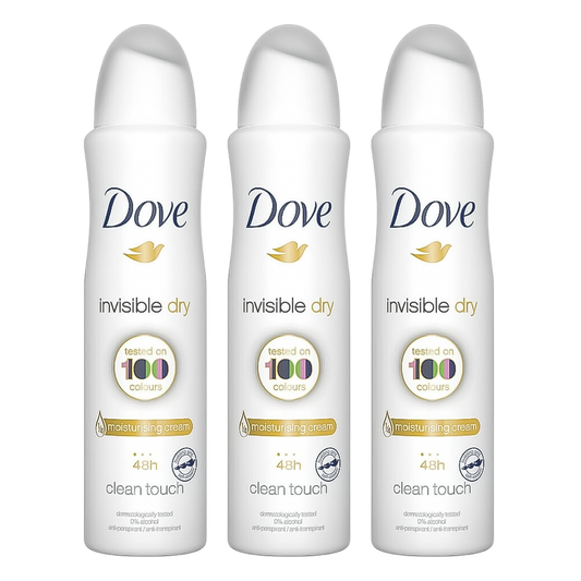 Dove Invisible Dry Clean Touch 48H Anti-Perspirant Spray Deodorant For Her - Pack Of 3 - Beirut Free Zone