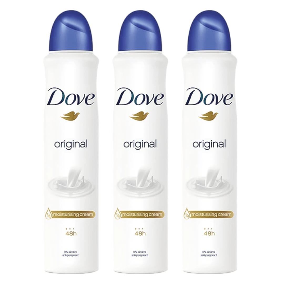 Dove Original 48H Anti-Perspirant Spray Deodorant For Her - Pack Of 3 - Beirut Free Zone