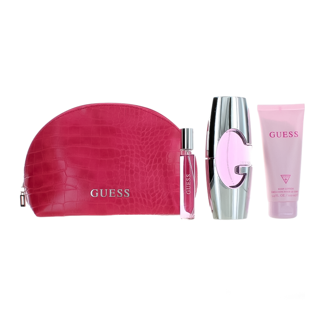 Guess Pink  Gift Set Pour Femme - 75ml + 200ml Bl + 15ml Mininturel + Pouch