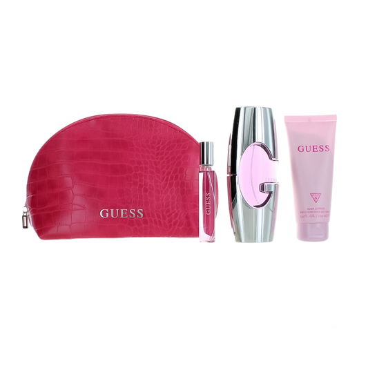 Guess Pink  Gift Set Pour Femme - 75ml + 200ml Bl + 15ml Mininturel + Pouch