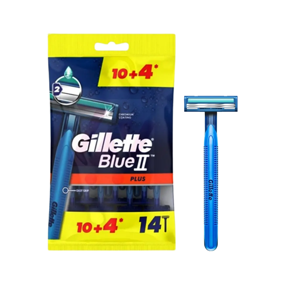 Gillette Blue 2 Plus Ultra Grip Disposable Razors For Men - 14Pcs