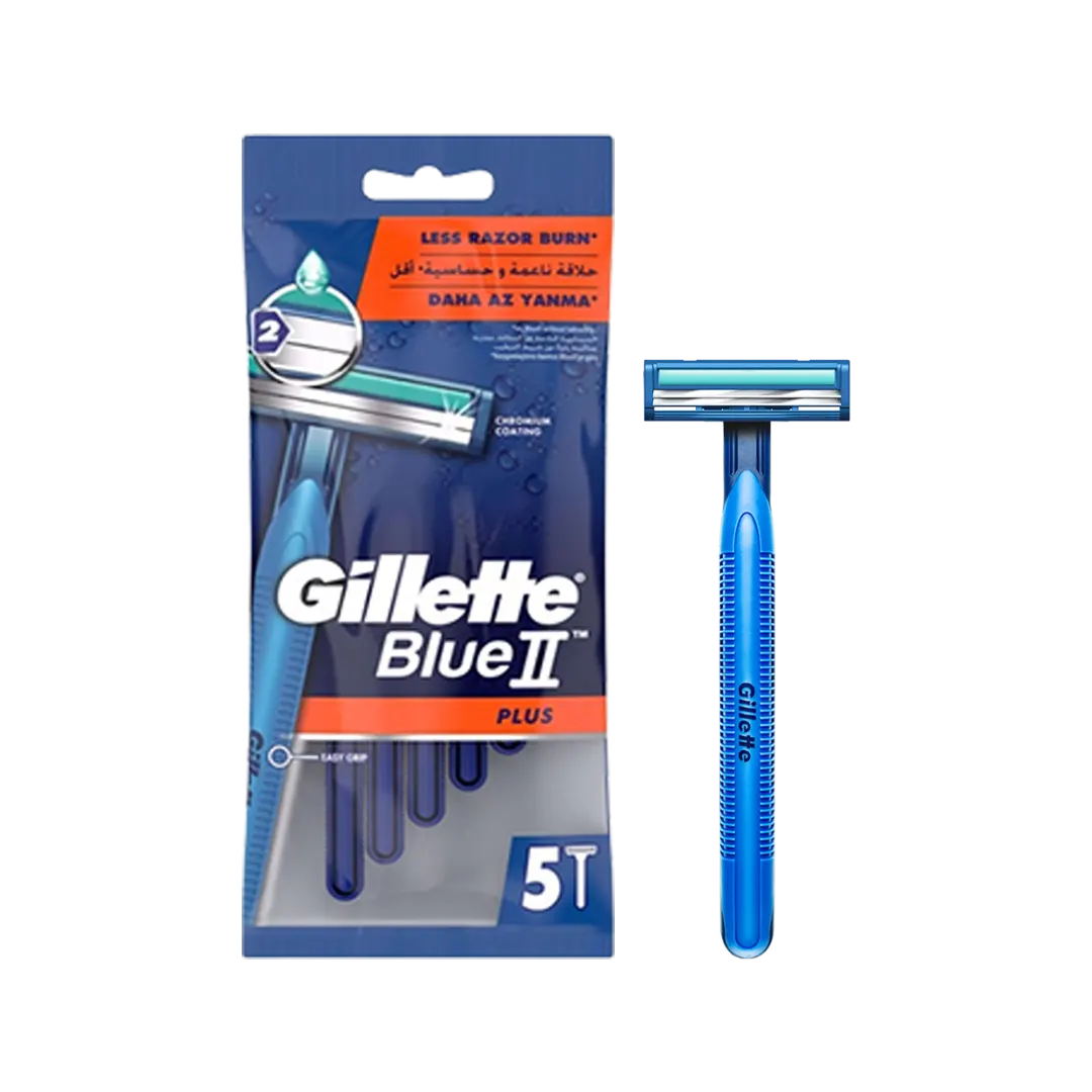 Gillette Blue 2 Plus Ultra Grip Disposable Razors For Men - 5Pcs