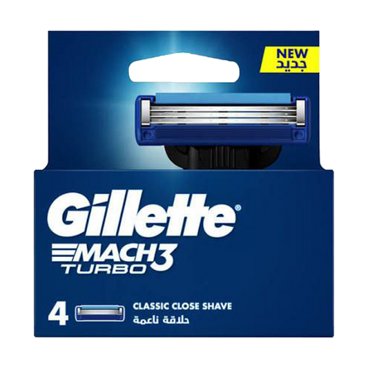 Gillette Mach 3 Turbo 3D Extra Replacement Blade - 4Pcs
