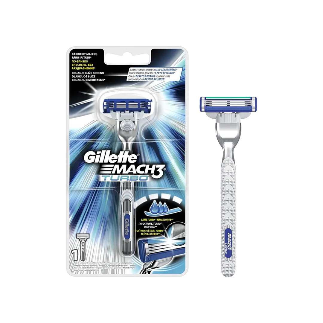 Gillette Mach 3 Turbo Razor With Handle