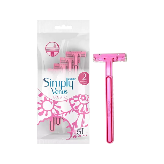 Gillette Simply Venus Basic Disposable Razors For Women - 5Pcs