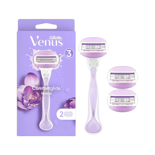 Gillette Venus ComfortGlide Breeze Razor Handle With 2 Extra Blades - 3Pcs