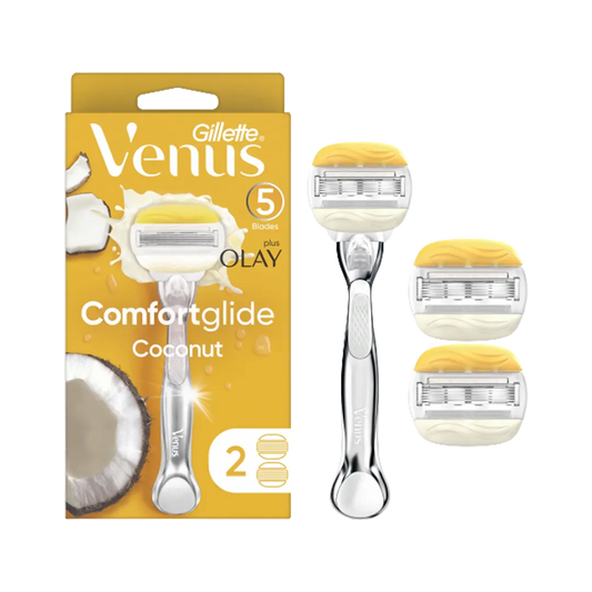 Gillette Venus ComfortGlide Coconut With Olay Razor Handle With 2 Extra Blades - 3Pcs