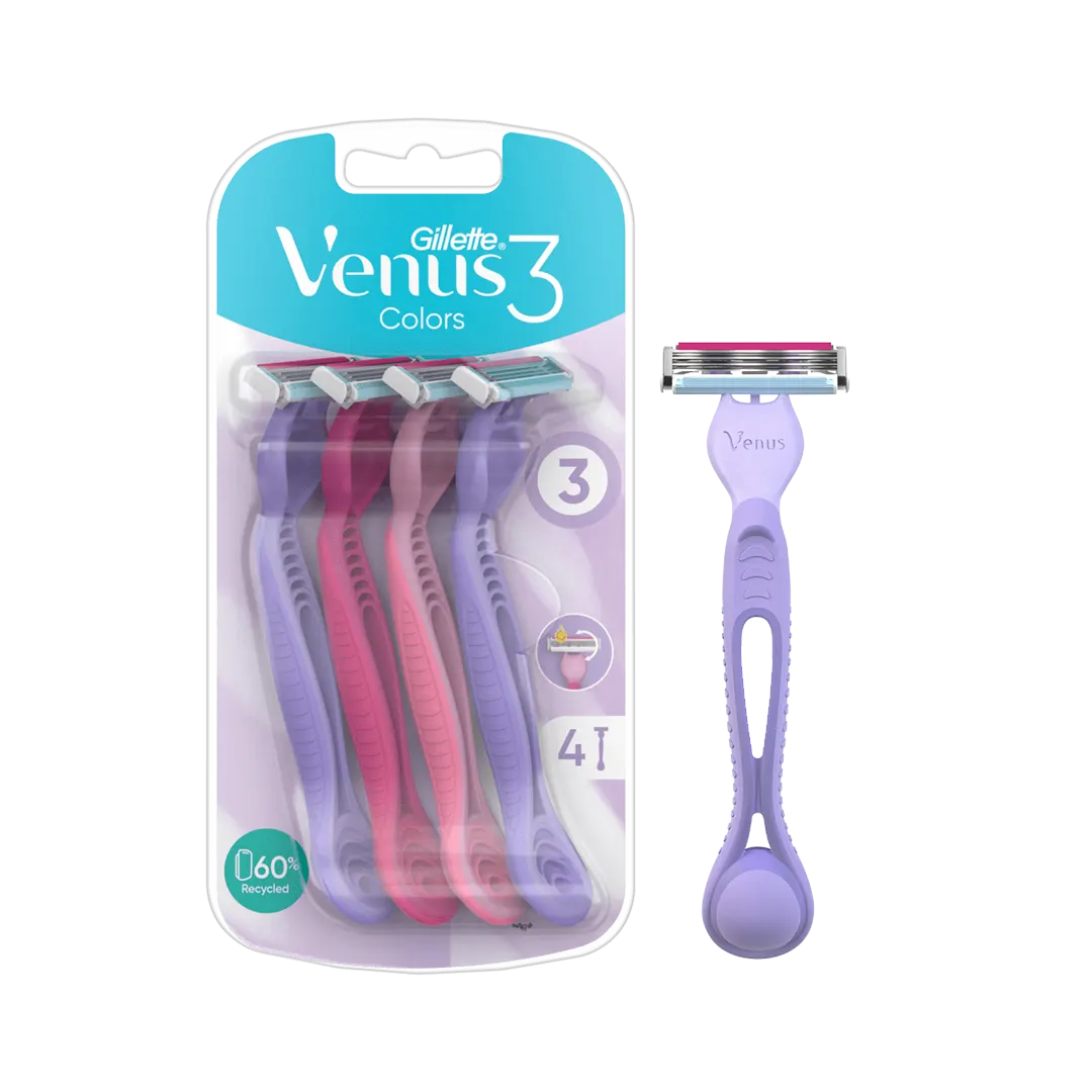 Gillette Venus Simply 3 Disposable Razors For Women - 4Pcs