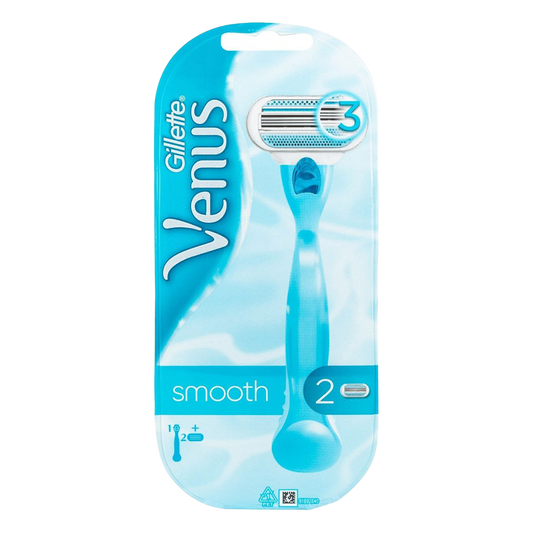 Gillette Venus Smooth Razor Handle With 2 Extra Blades - 3Pcs