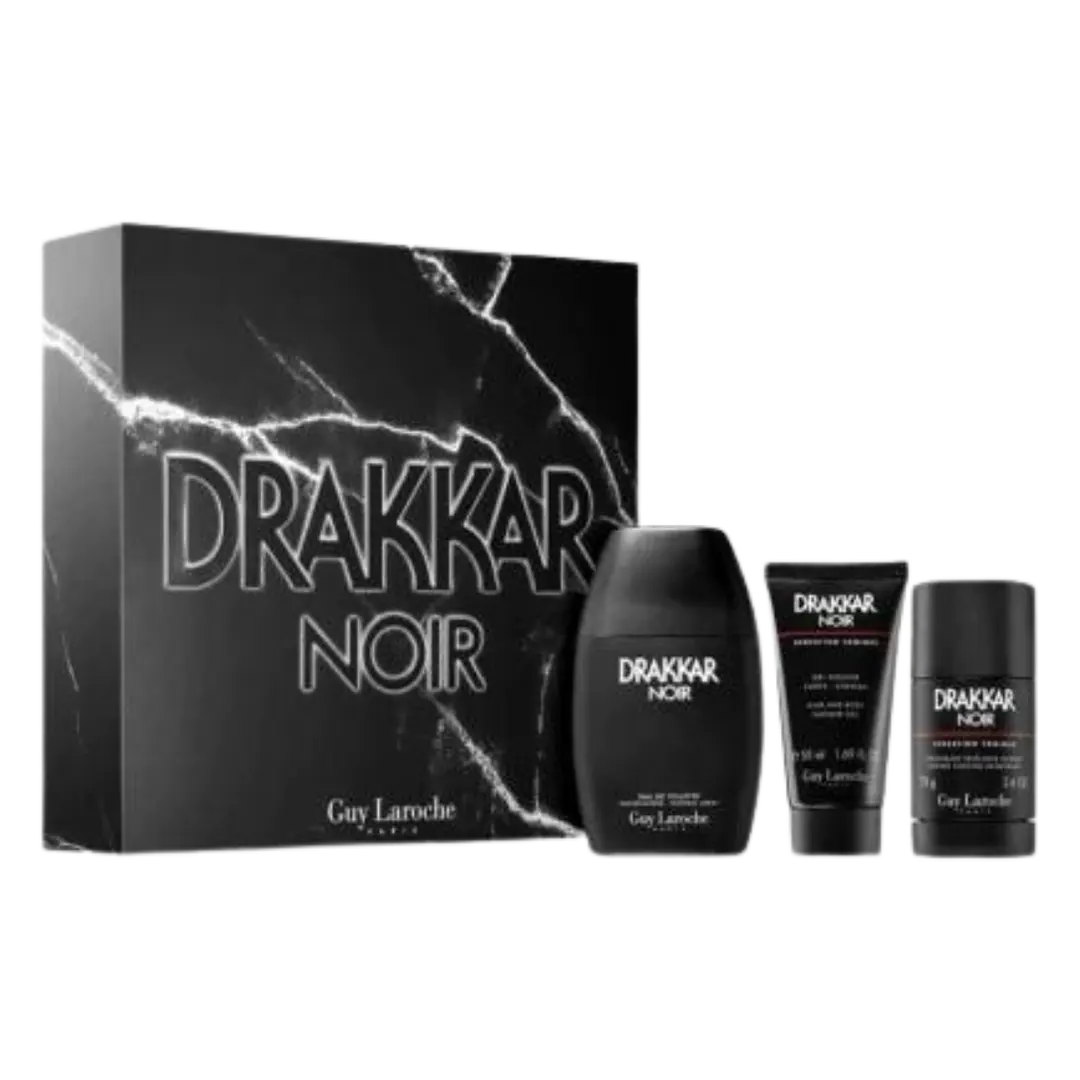 Guy Laroche Drakkar Noir Eau De Toilette Men's Gift Set - 3Pcs