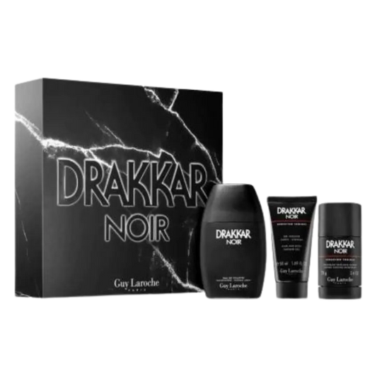 Guy Laroche Drakkar Noir Eau De Toilette Men's Gift Set - 3Pcs