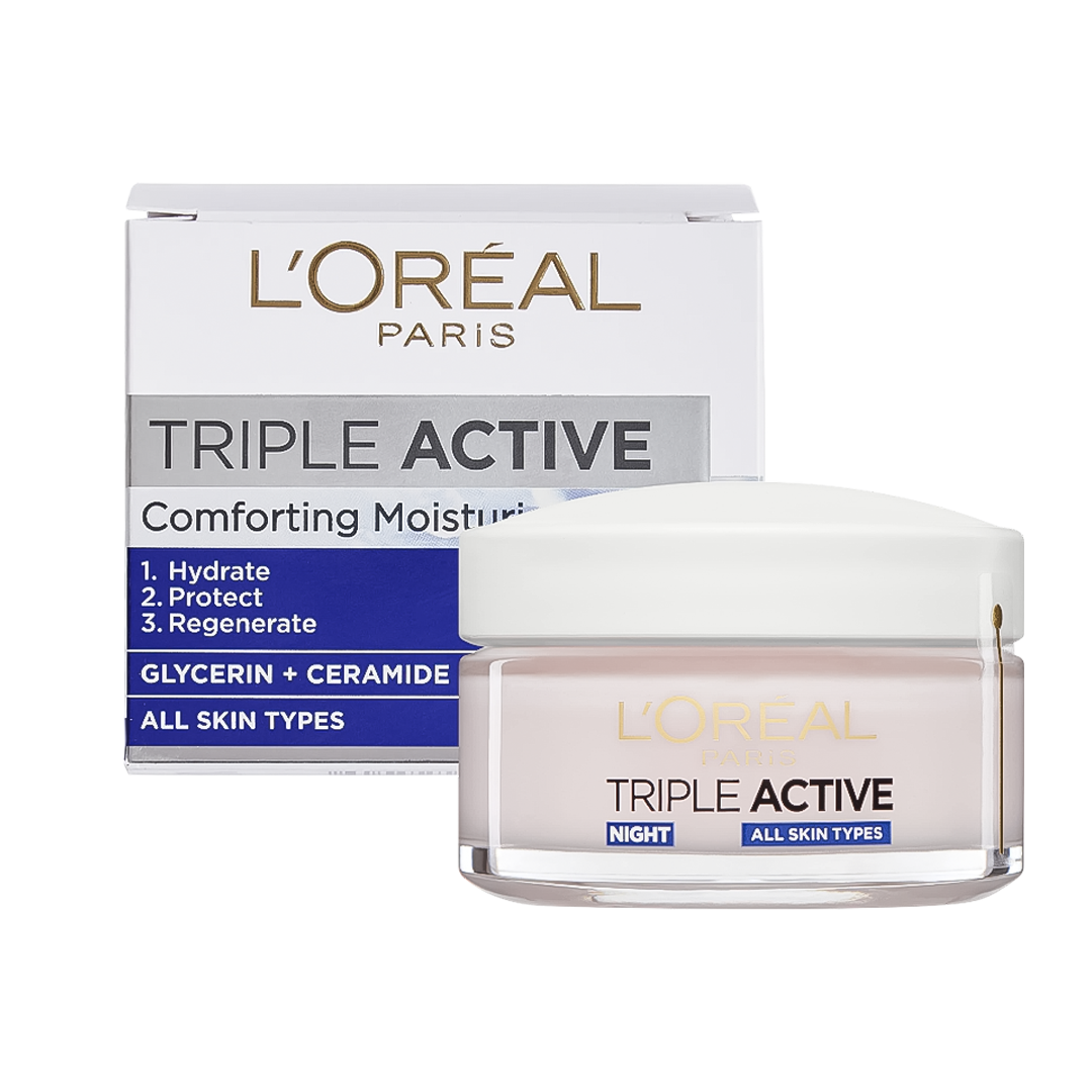 L'oreal Triple Active 24Hr Comforting Moisturiser Night Cream - 50ml